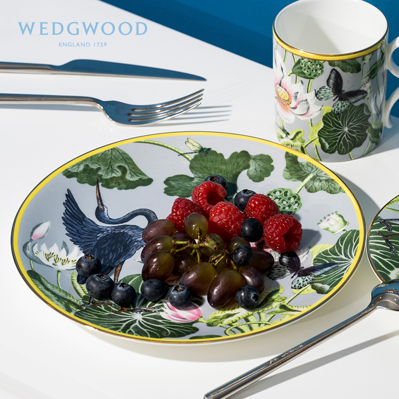 英国WEDGWOOD玮致活漫游美境骨瓷盘子餐具欧式西餐盘菜盘20cm - 图1