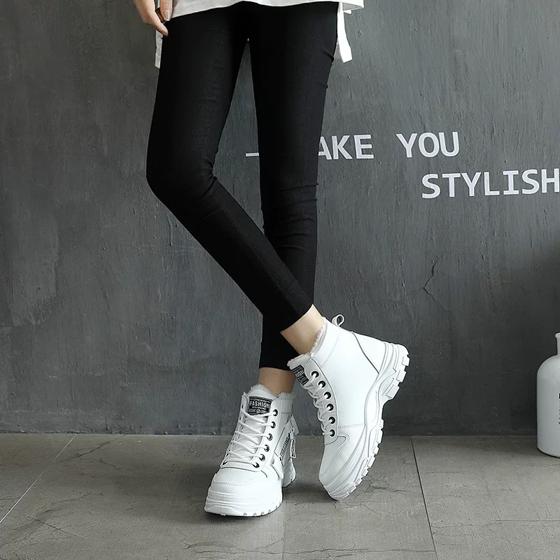 Martens, keep warm universal non-slip white shoes