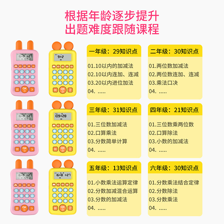 数学宝口算练习机器训练机儿童智能学习机一到三年级小学生游戏机 - 图0