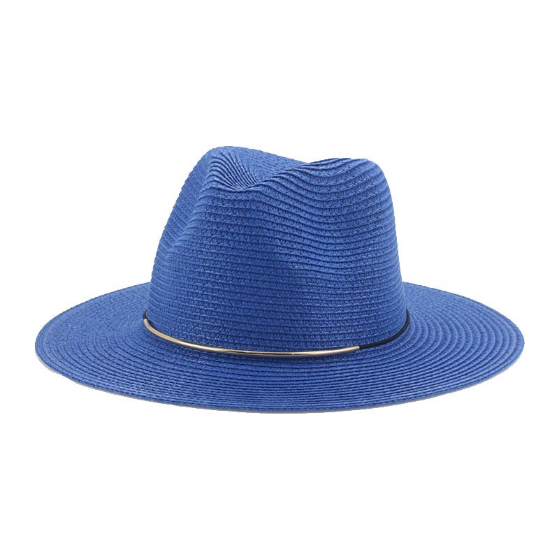 宽檐草帽爵士礼帽夏天帽子遮阳帽女防晒帽潮men women Straw hat-图1