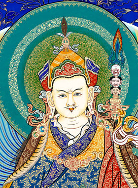 莲师唐卡西藏热贡客厅玄关佛堂家居装饰挂画