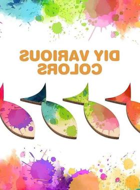 原木可爱鱼造型木片 手工DIY小鱼木纽扣装饰用品材料50个/包