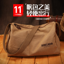 Retro Canvas Slanted Satchel Bag Mens Single Shoulder Bag Sports Fitness Bag Large Capacity Traveling Carry-on Travel Bag Luggage Bag