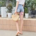 Ba màu 2019 hè mới dành cho nữ cửa hàng giảm giá retro còng giặt quần short denim cotton nhỏ Một chiếc quần chữ - Quần jean Quần jean