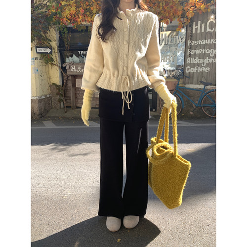 Even一雯【两穿神裤】韩系高智秋冬两穿加绒厚款显腿直休闲屁帘裤 - 图2