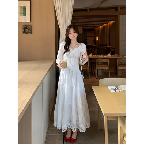 Even一雯【向月亮许愿】韩系高智感法式温柔氛围感长袖两件套套装 - 图0