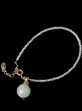 天然玉石东陵玉圆球空瓶可装香水精油朱砂胎毛宠物毛发指甲男女坠