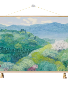 奶油风漫山花开高清艺术海报清新美树装饰画可替换画芯未装裱挂画