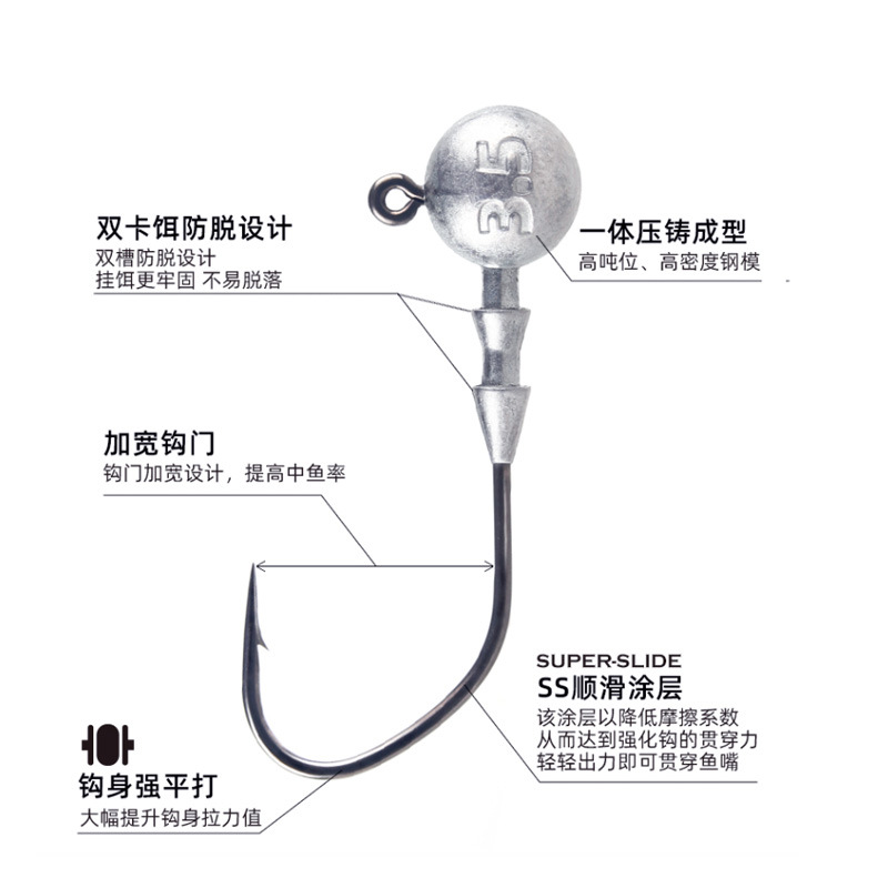 店主自用新款路亚4倍加强骁鳜铅头钩大钩门鱼钩T尾饵鳜鱼鲈鱼翘嘴