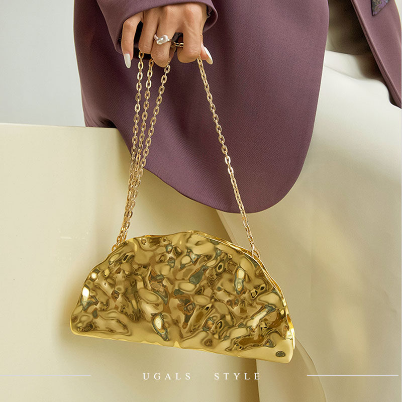 UGALS法式复古金属饺子扇形亚克力盒子包宴会气质百搭手拿斜挎包,淘宝优惠券,粉丝福利购,淘宝优惠卷