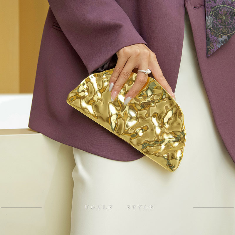 UGALS法式复古金属饺子扇形亚克力盒子包宴会气质百搭手拿斜挎包,淘宝优惠券,粉丝福利购,淘宝优惠卷