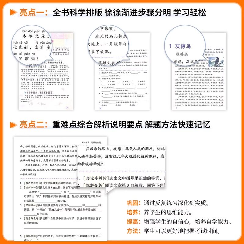 2026新版核心素养教材同步阅读理解专项训练书三四年级一二年级五六年级上册下册人教版小学语文教材同步阅读强化训练真题100篇上