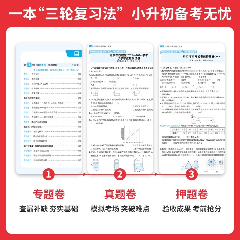 2025新版一本小升初冲刺新卷语文数学英语真题卷小升初总复习 小学知识大盘点集结升学毕业考试测试卷子练习册小升初阅读训练100篇 - 图2