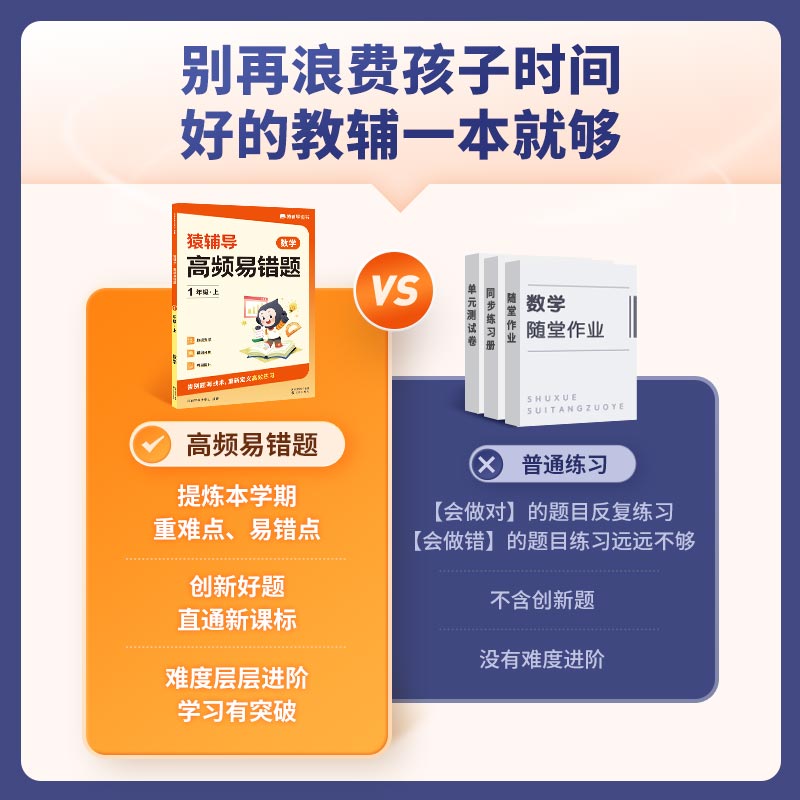 猿辅导高频易错题数学专项训练人教版 一年级二年级三四年级五年级六年级下册 小猿口算小学生重难点知识教材同步练习题册袁辅导