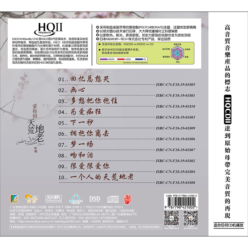正版HQCDII 陈瑞专辑 爱你到天荒地老 发烧女声汽车载CD光碟歌曲