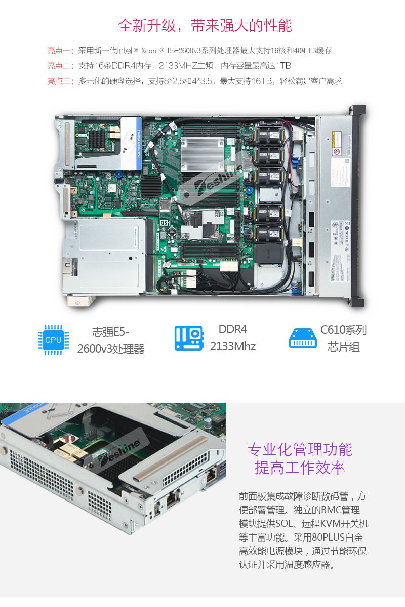 华为RH1288 V3 2XE5-2699V3 2X16GB 2X1.2TB RAID1 2XGE 750W - 图0
