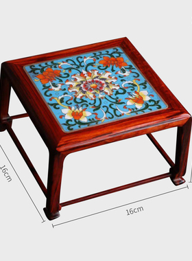 印度方形小底座办公室盆栽景泰蓝