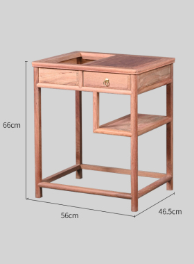 天纵缅甸花梨单抽隔层茶水柜