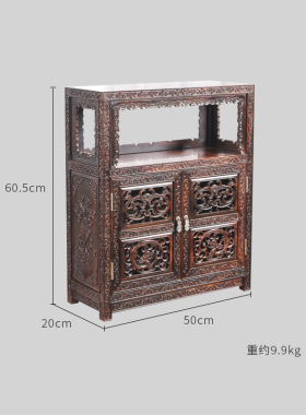 天纵大红酸枝螭龙香道柜