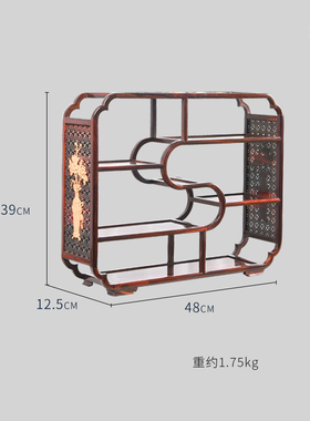 天纵大红酸枝嵌黄杨木茶边柜