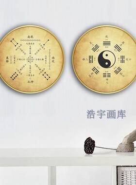 养生馆易经太极八卦图风水新中式