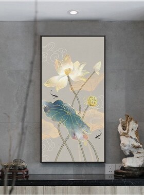入户玄关走廊过道九鱼图背景墙画