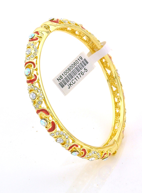 景泰蓝镶嵌水钻圣诞节礼物手环