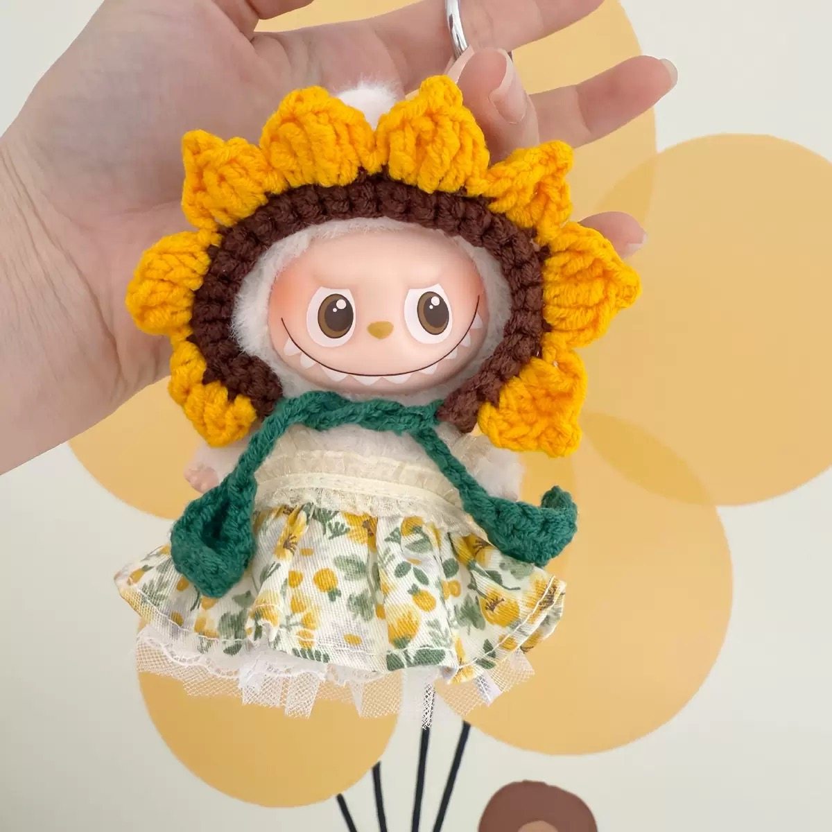 （不含娃）Labubu拉布布娃衣四代手作向日葵套装,淘宝优惠券,粉丝福利购,淘宝优惠卷