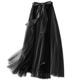 Elegant long skirt with mesh and velvet