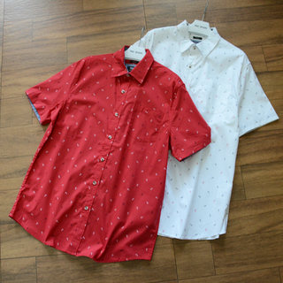 Foreign order cutting label, macao order, spring and summer men's casual retro vacation style short-sleeved shirt, elastic large size