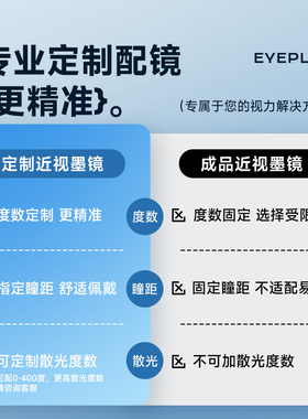 目戏定制度数近视猫眼墨镜女