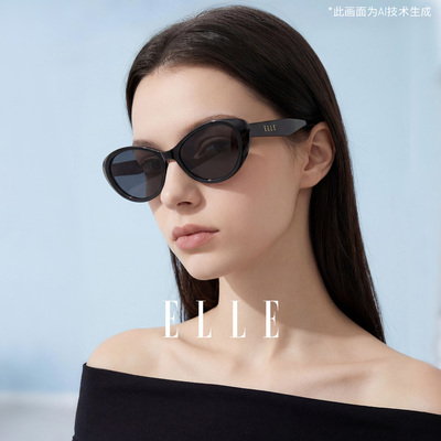 ELLE猫眼墨镜女高级感黑色