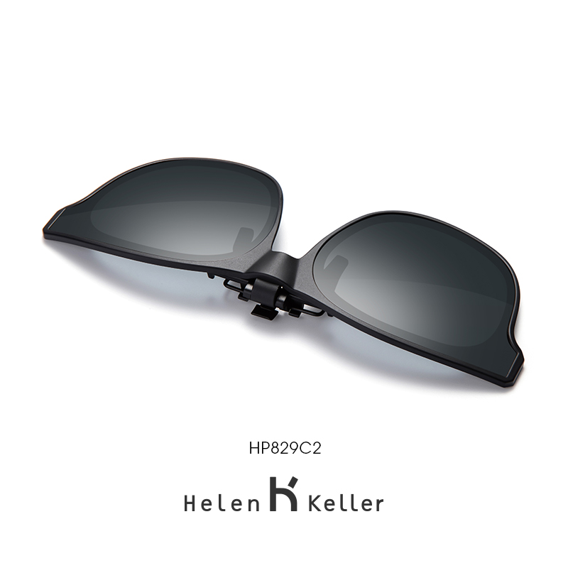 海伦凯勒夹片墨镜男潮流太阳眼镜挂片女近视眼镜可用可上翻HP829 - 图1