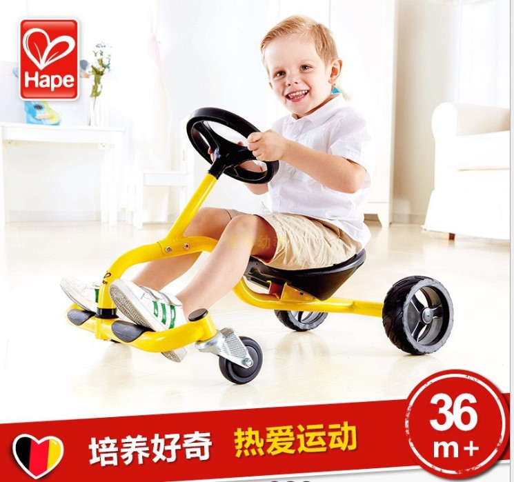 hape儿童防侧翻四轮男女孩踏行车 创乐母婴踏行车/滑行学步车