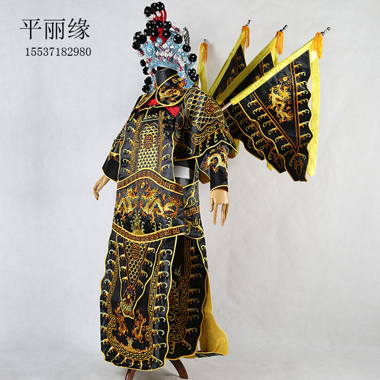 戏曲武生大靠京剧服装戏剧服男靠武将靠旗将军定军山霸王古装戏装_虎窝淘