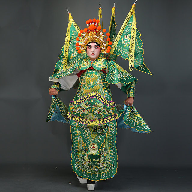 Pingliyuan Satin Embroidered Peking Opera Costume Men's Backrest