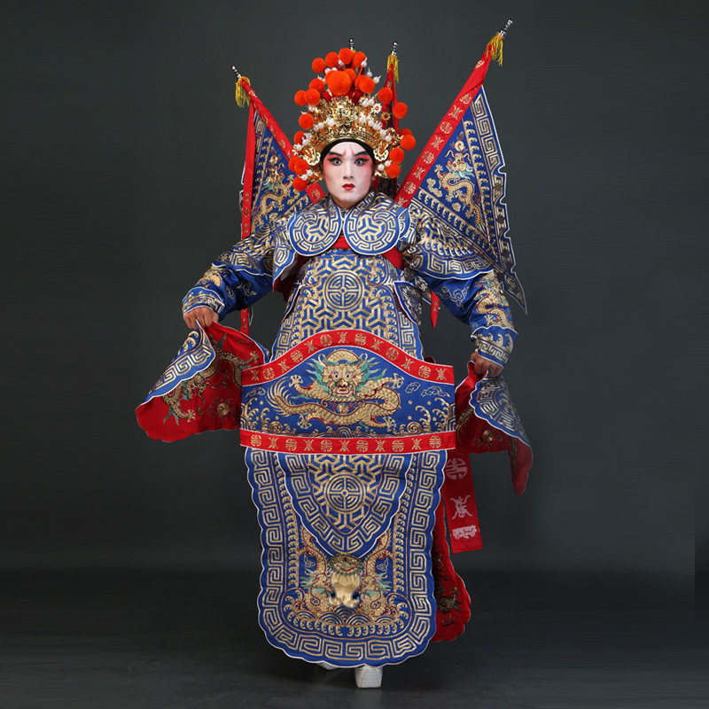 平丽缘戏装霸王武生靠武将专业演戏曲服装舞台装京剧男大靠全套_虎窝淘