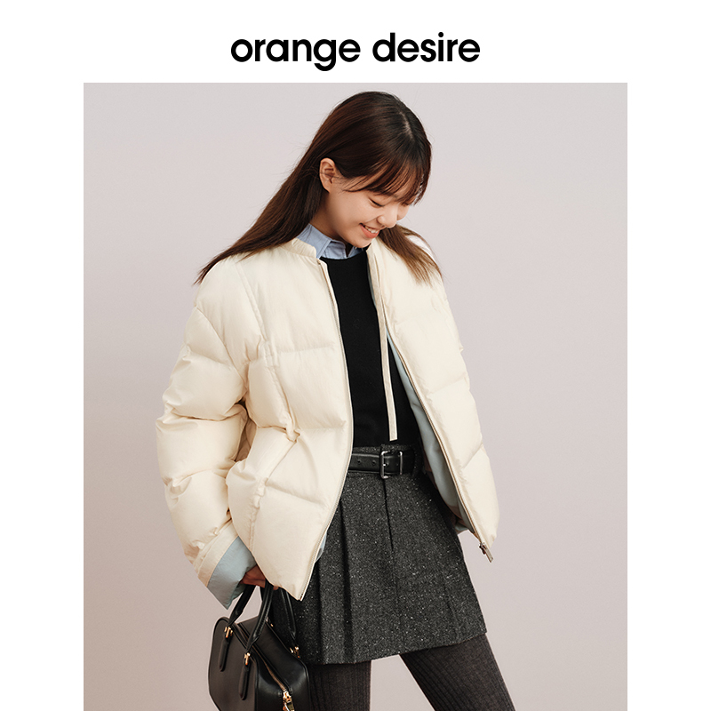 【轻云薄雾】orange desire新中式立领飘带羽绒2024冬季新款短款