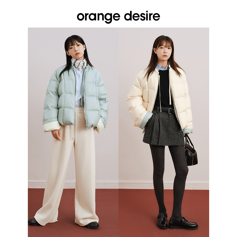 【轻云薄雾】orange desire新中式立领飘带羽绒2024冬季新款短款