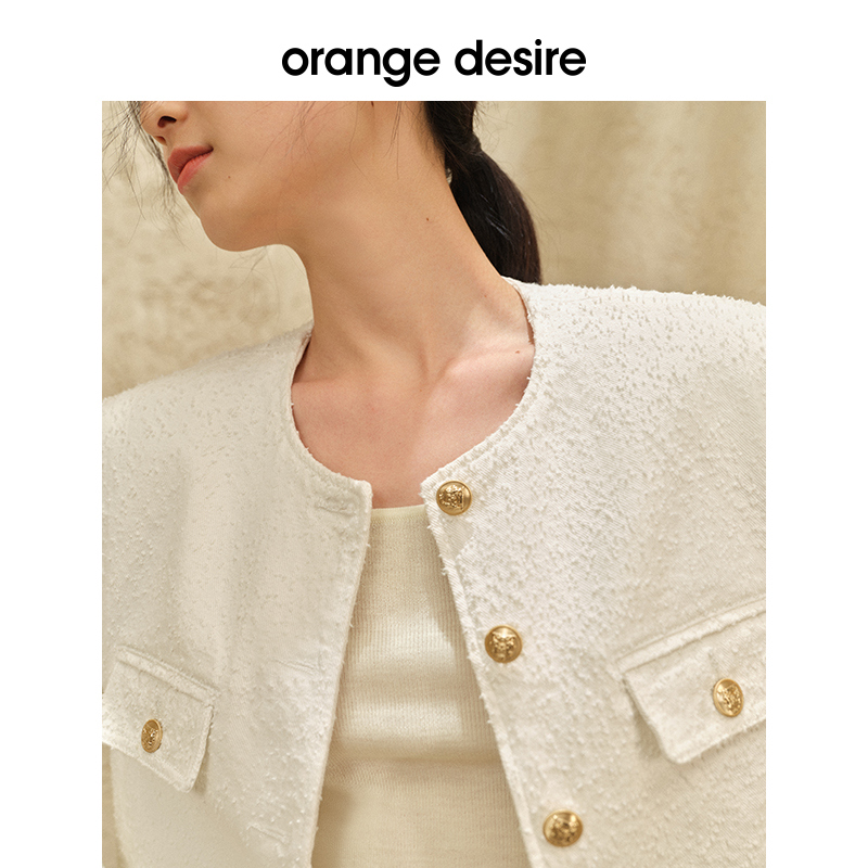 【限时直降】orange desire经典香风牛仔短外套女新款复古上衣 - 图0