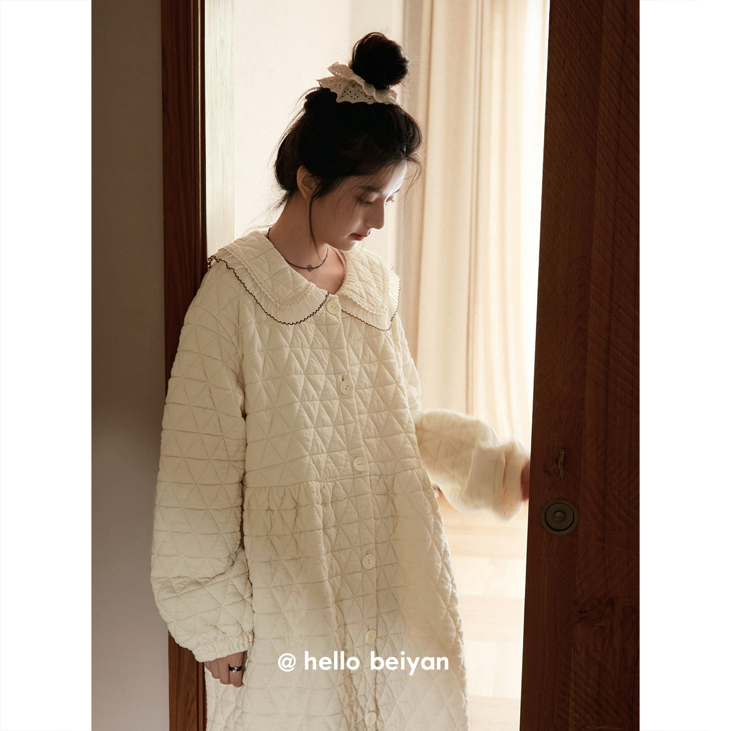 贝妍新款睡衣女士秋冬季加厚保暖长袖夹层睡袍甜美少女中长款外套,淘宝优惠券,粉丝福利购,淘宝优惠卷