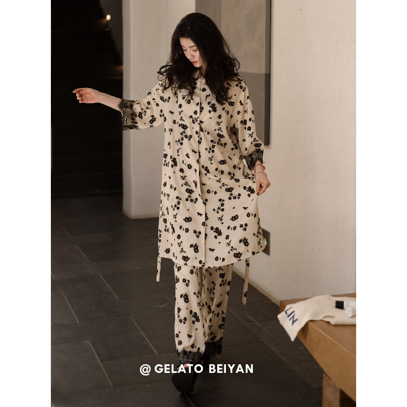 贝妍性感春秋季七分袖长裤莫代尔夏 贝妍睡衣/家居服套装