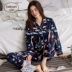 Áo ngủ nữ cotton mùa thu dễ thương Người phụ nữ dễ thương áo len dài tay thời trang có thể mặc bên ngoài bộ đồ cotton - Bộ Pajama