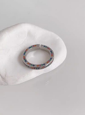 2026新款锆石开口彩虹戒指