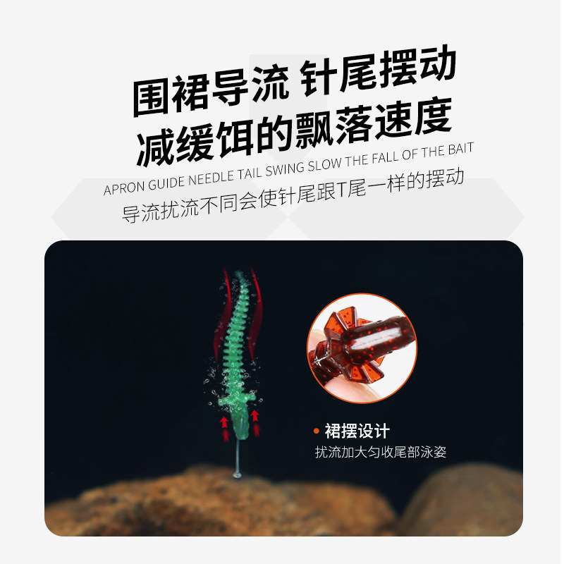 路亚软饵围裙针尾气泡反螺纹浮水倒钓鲈鱼鳜鱼黑坑缓沉水假饵,淘宝优惠券,粉丝福利购,淘宝优惠卷