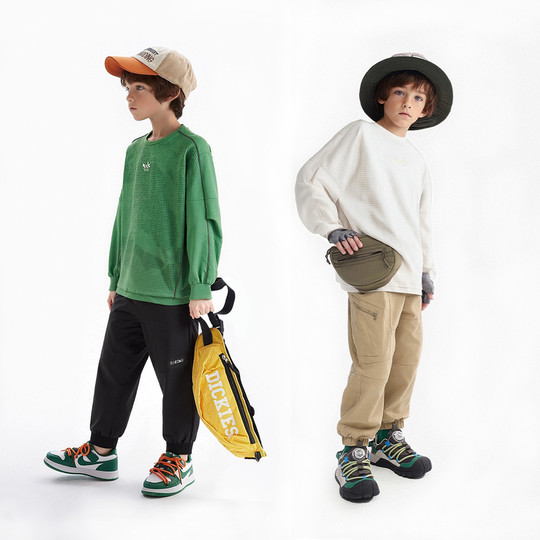 MQD детская одежда, толстовка с круглым вырезом для мальчиков, осень 2025, новый детский свободный топ с принтом