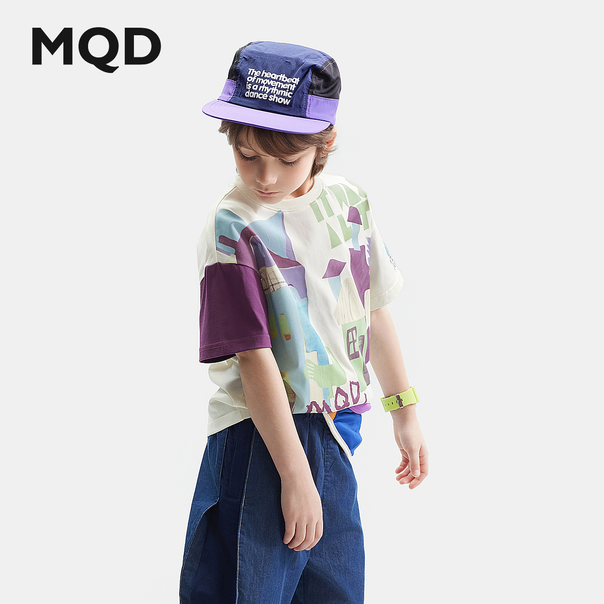 怪兽系列 MQD童装儿童短袖T恤24夏新款印花男童凉感上衣吸湿速干
