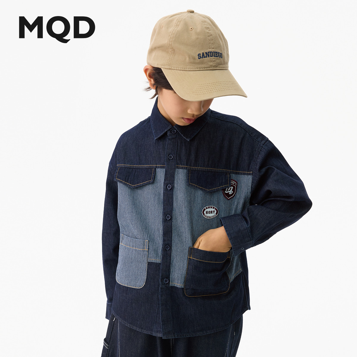 MQD Horseton boys spring patchwork shirt