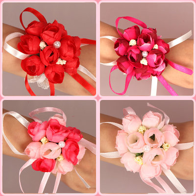 婚庆手环花朵姐妹手花舞蹈伴娘手腕花演出新娘韩式结婚礼唯美腕花 虎窝淘
