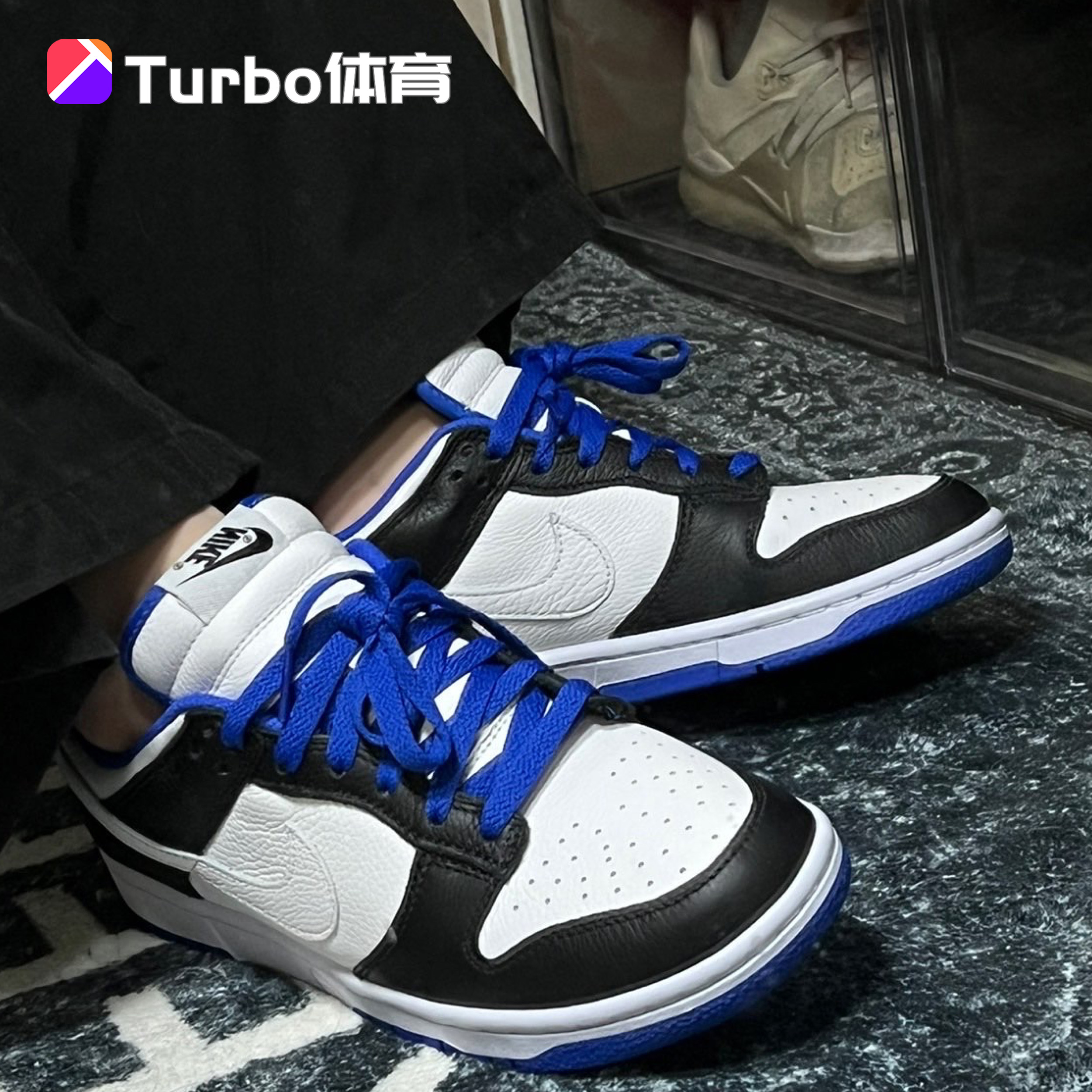 Nike Dunk Low黑白蓝小闪电男女潮流复古休闲低帮板鞋 FD9064-110-图0